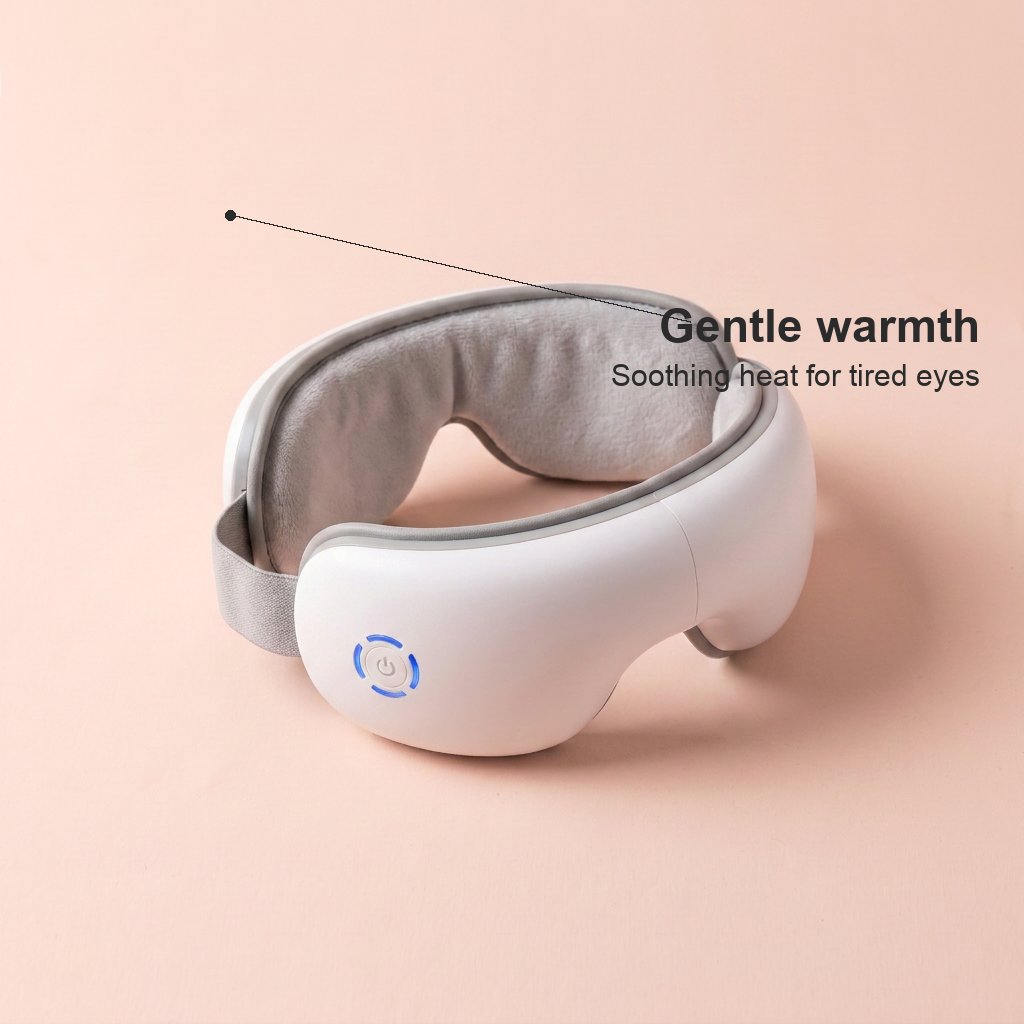 Feature callout: Gentle warmth — soothing heat for tired eyes