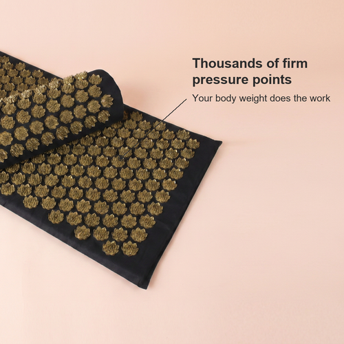 Acupressure mat — thousands of firm pressure points, your body weight does the work