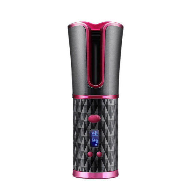 Auto hair curler in use
