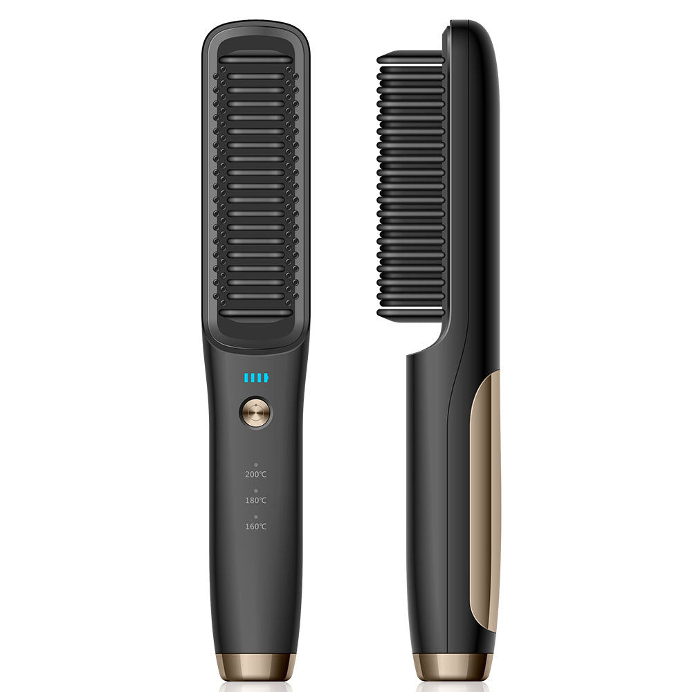 Hair straightener brush