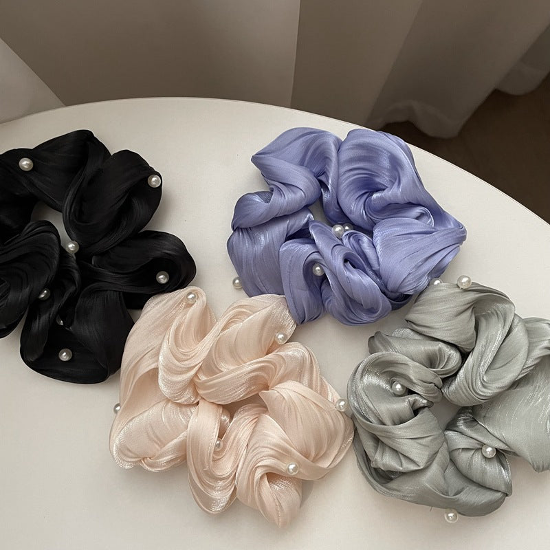 Pearl-sheen silk scrunchie
