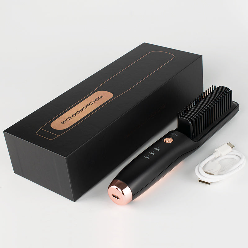 Straightener brush ceramic bristles