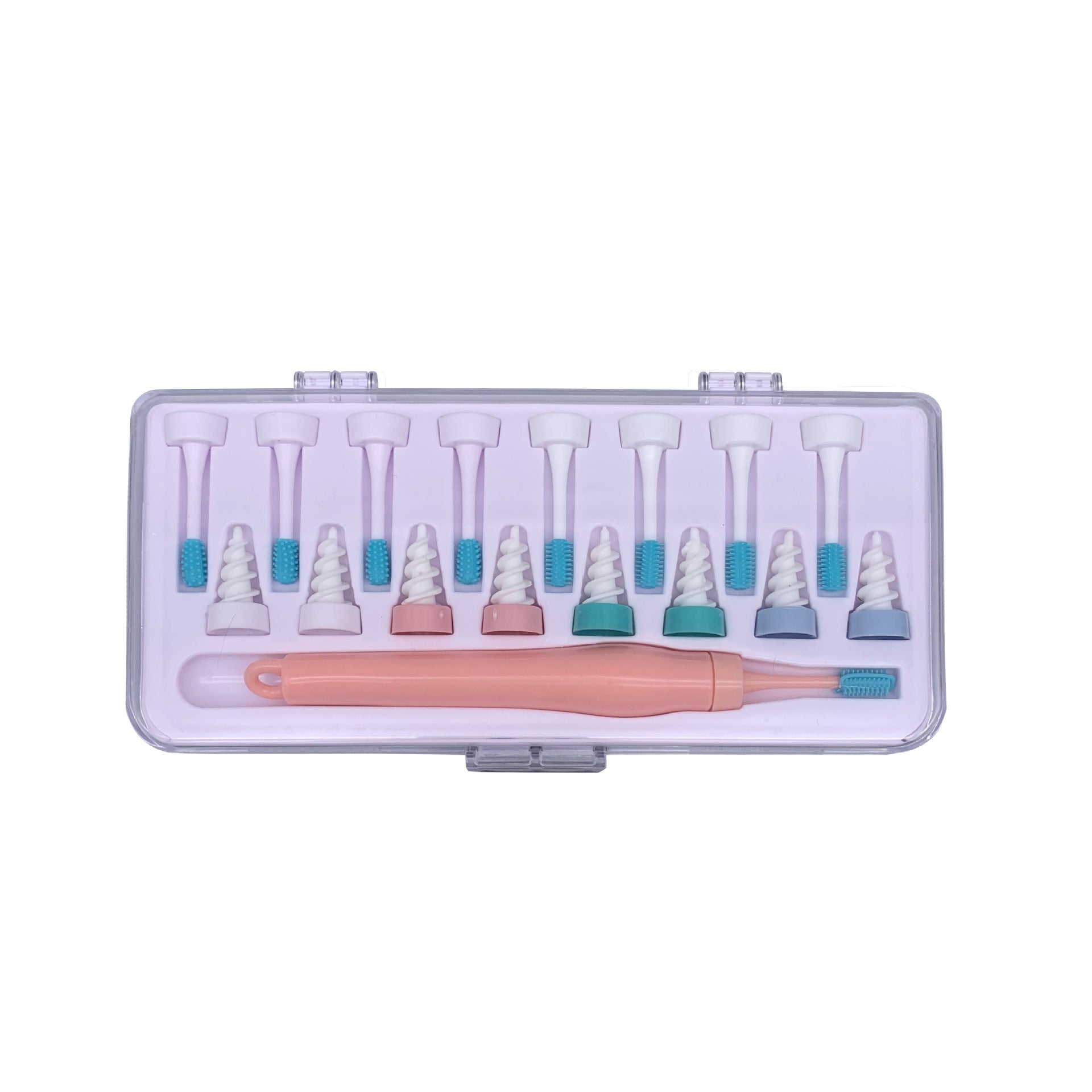 Spiral ear wax remover with silicone tips and case