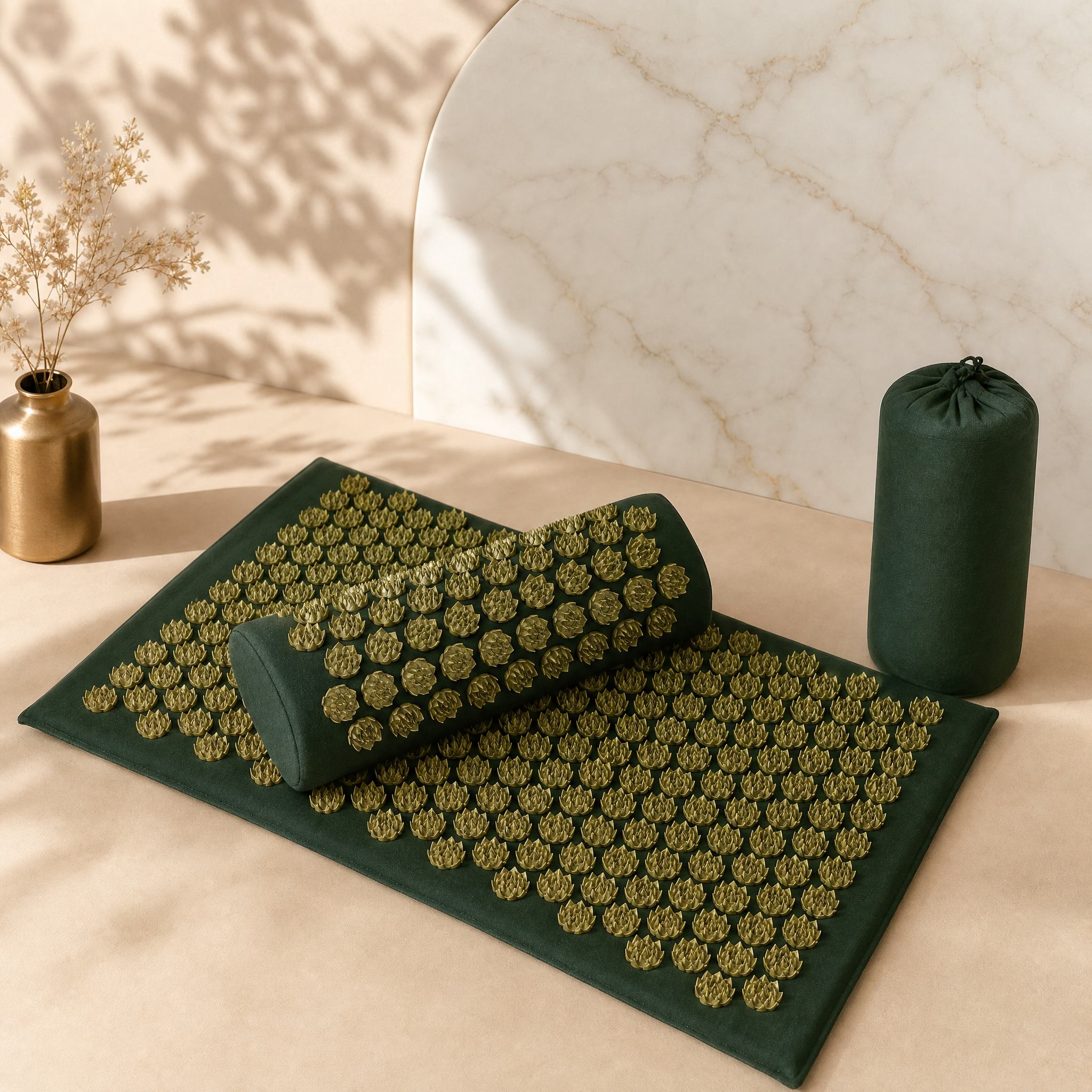 Acupressure Massage Mat & Pillow Set — editorial product photo