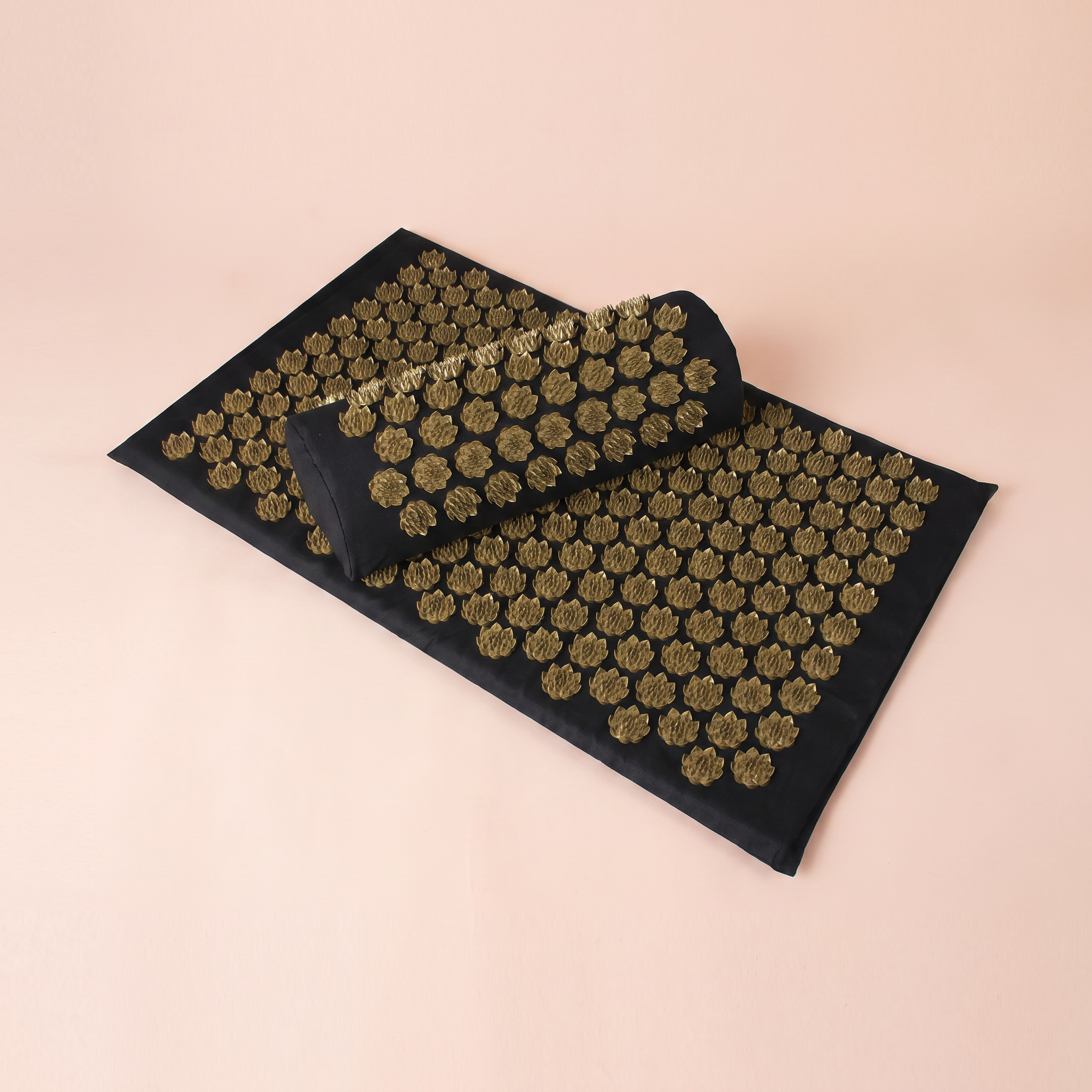 Acupressure Massage Mat & Pillow Set — peach editorial product photo