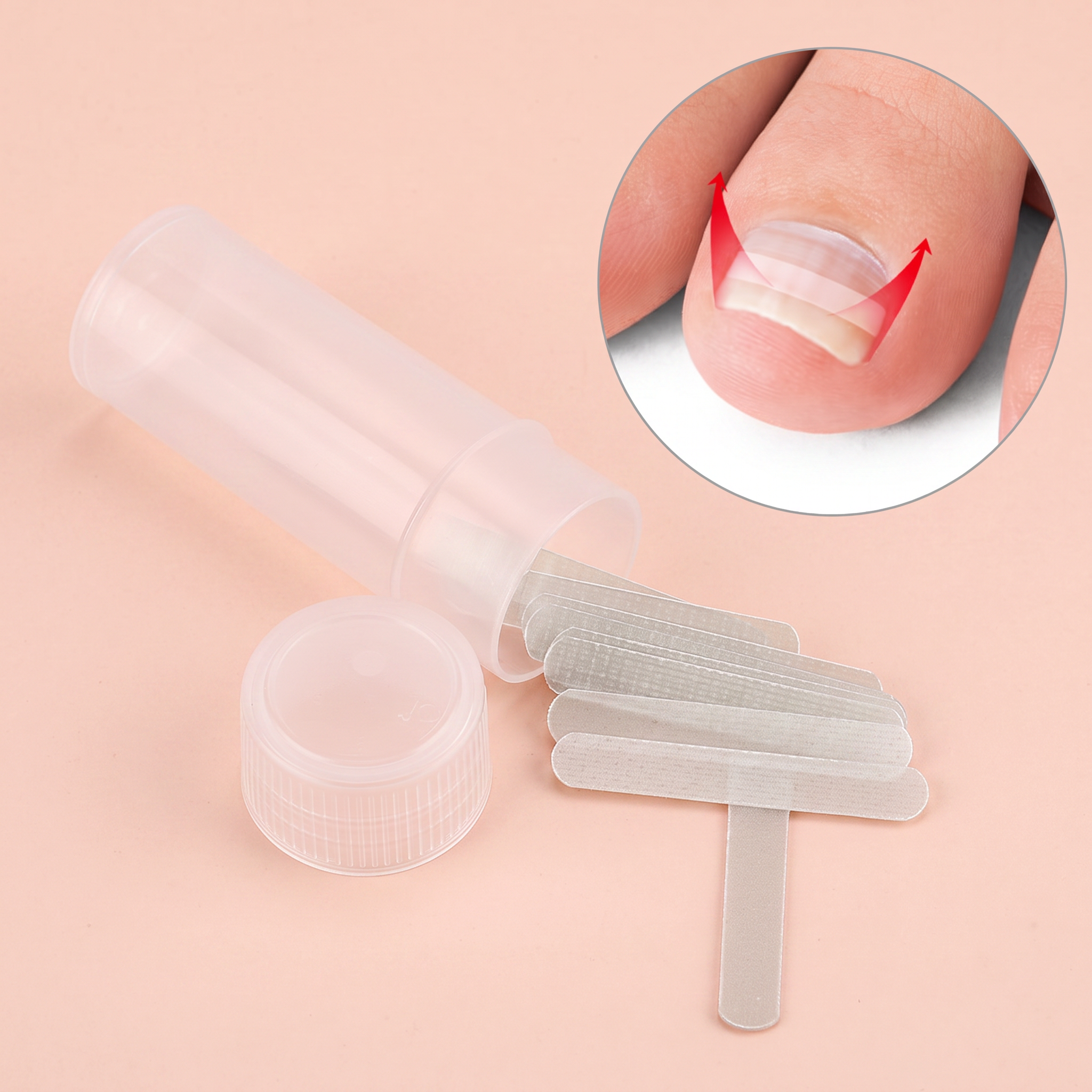 Ingrown Toenail Corrector Patch Kit — peach editorial product photo