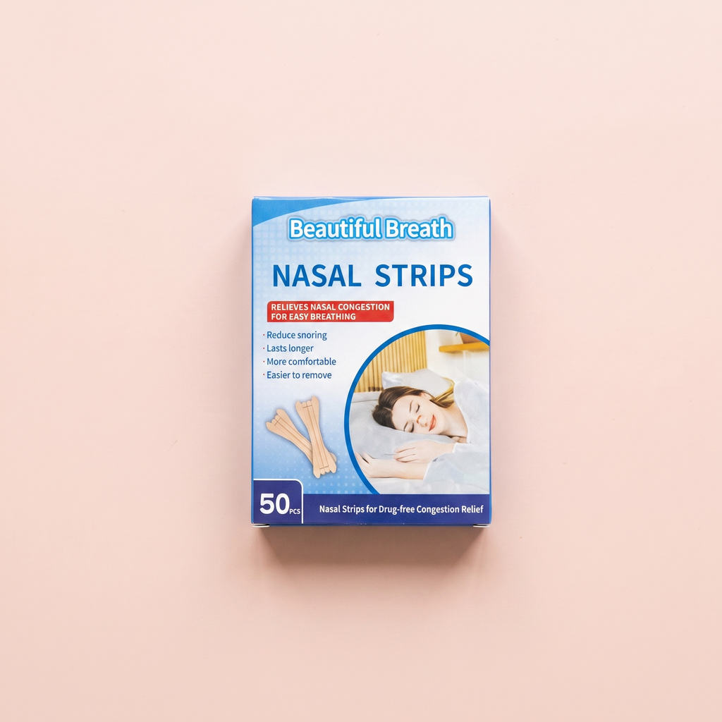 Anti-Snore Nasal Breathing Strips — peach editorial product photo
