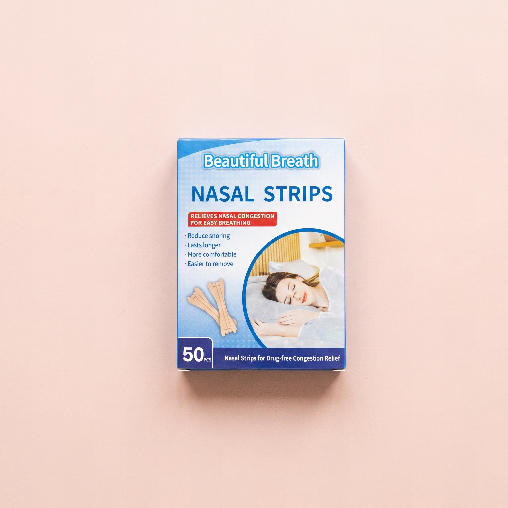Anti-Snore Nasal Breathing Strips — peach editorial product photo