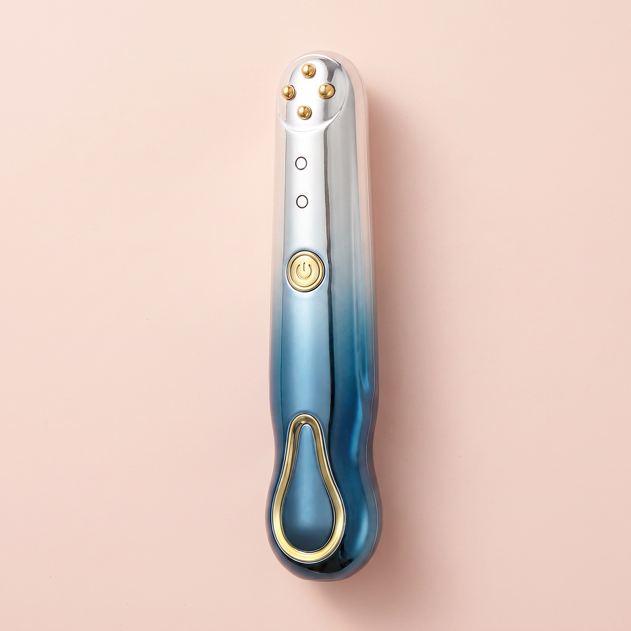 RF Radio-Frequency Eye & Anti-Wrinkle Massager — peach editorial product photo