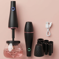 Electric Makeup Brush Cleaner on blush-pink studio backdrop