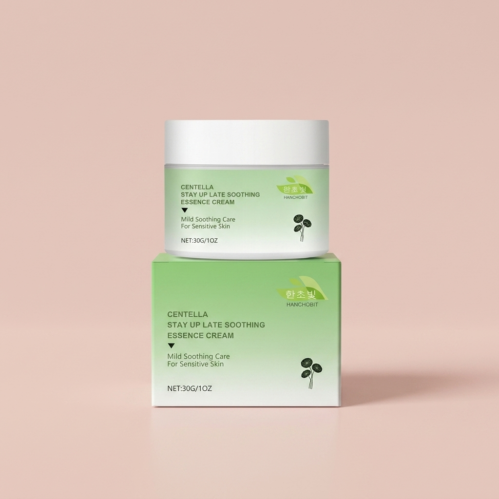 Centella Cica Soothing Cream on blush-pink studio backdrop