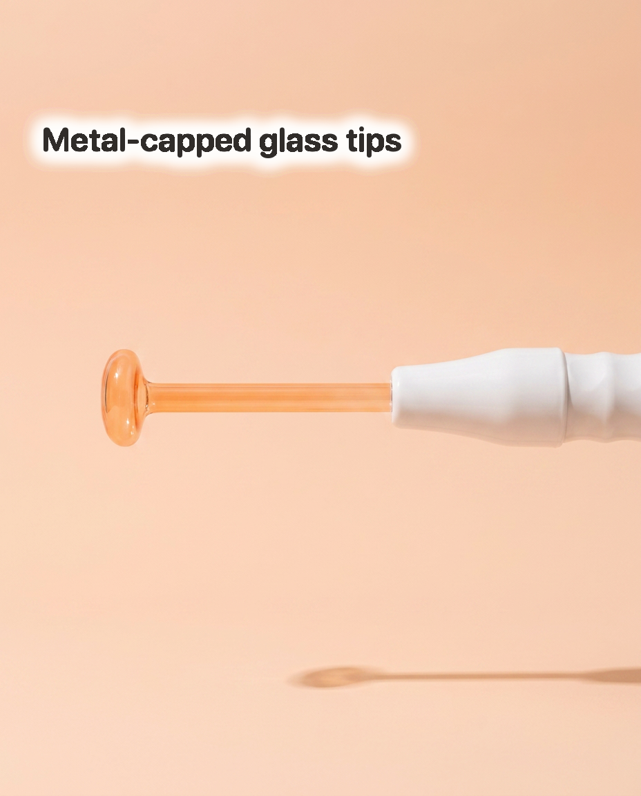 Metal-capped glass tips