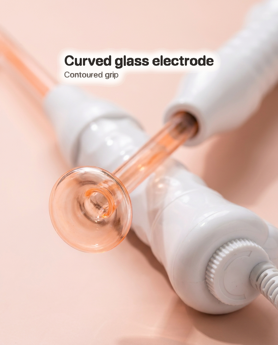 Curved glass electrode — Contoured grip