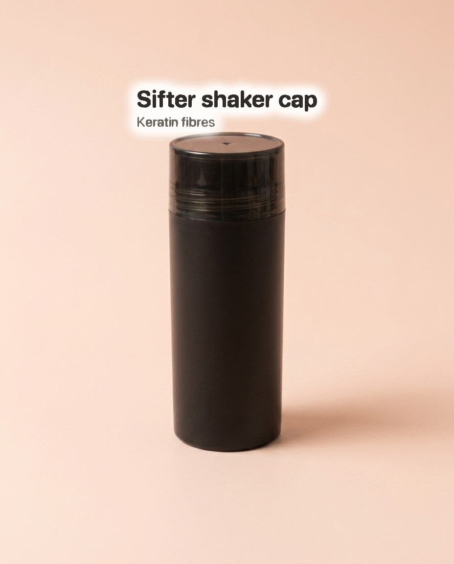 Sifter shaker cap — Keratin fibres
