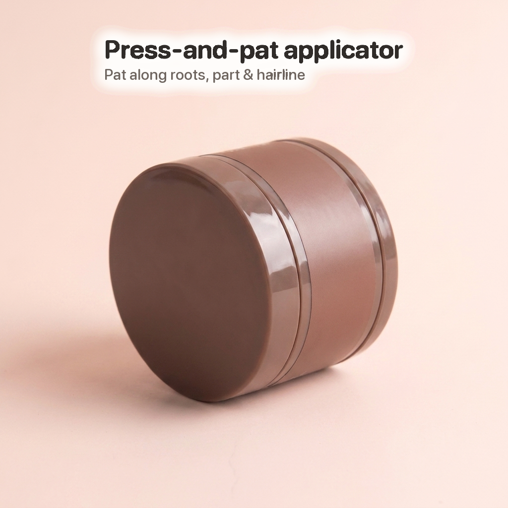 Press-and-pat applicator — Pat along roots, part & hairline