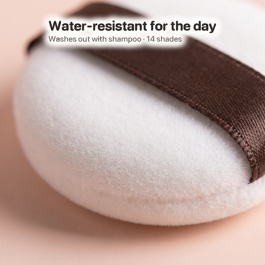 Water-resistant for the day — Washes out with shampoo · 14 shades