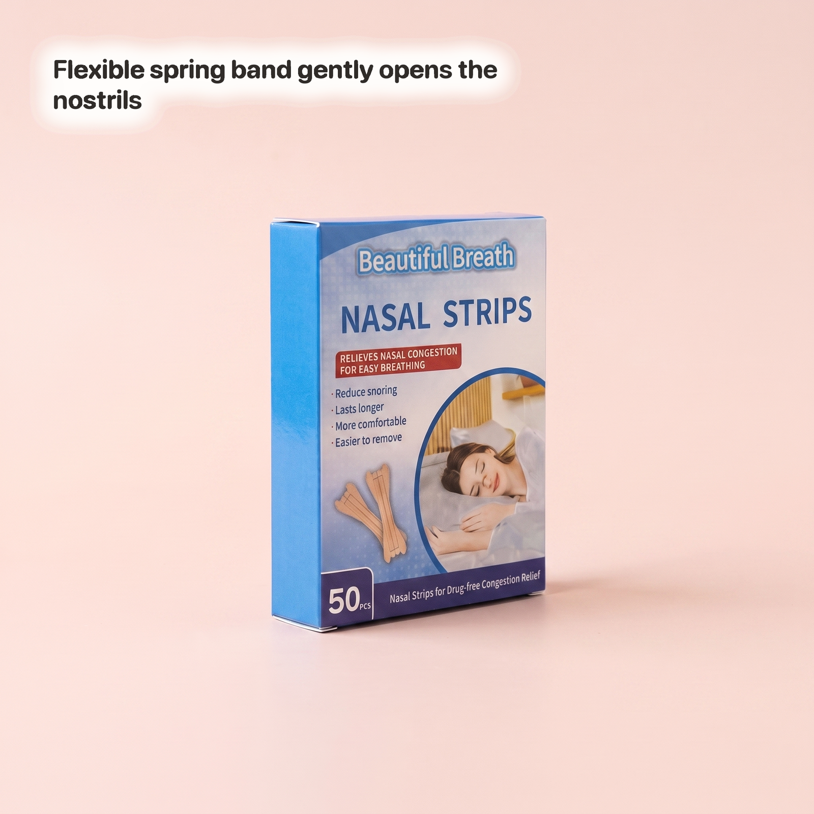 Flexible spring band gently opens the nostrils