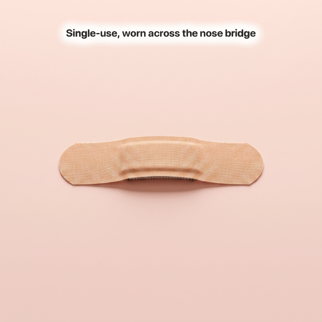 Single-use, worn across the nose bridge