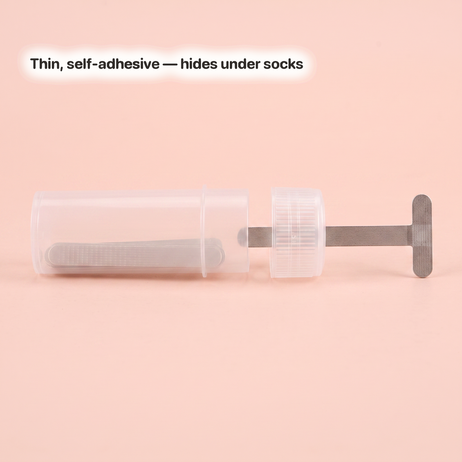 Thin, self-adhesive, hides under socks
